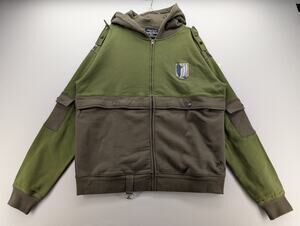 NWOT Steady Hands Attack on Titan Utility Hoodie in Green size Large